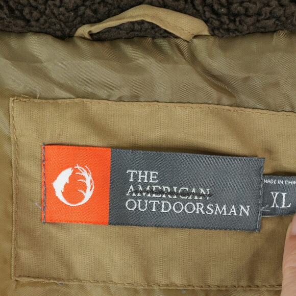 The American Outdoorsman Puffer Vest Mens XL Brown Fleece Western Gorpcore - Picture 4 of 7